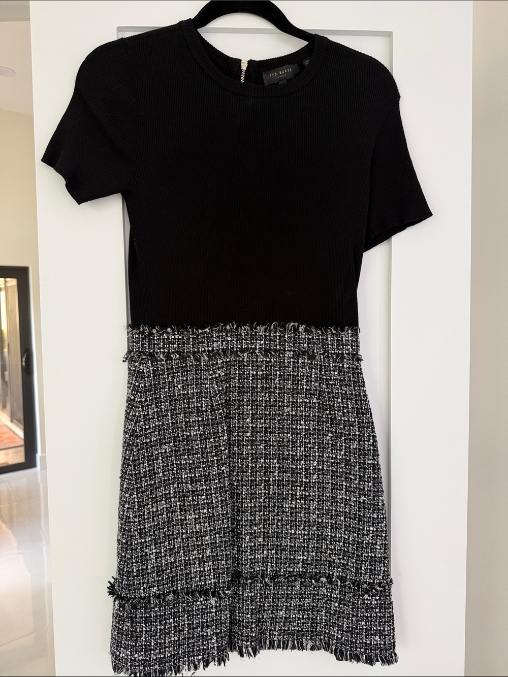 Ted Baker London Black and Gray Mini Skirt